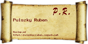Pulszky Ruben névjegykártya
